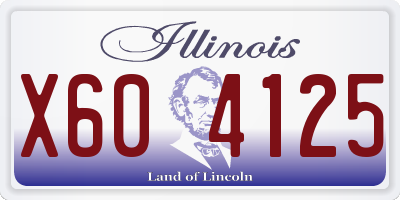 IL license plate X604125