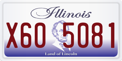 IL license plate X605081