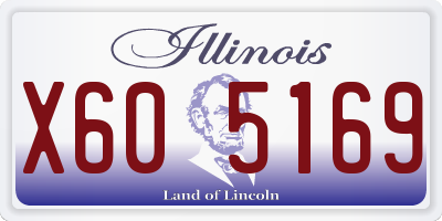 IL license plate X605169