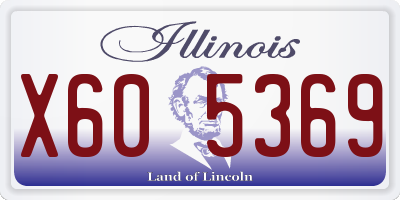 IL license plate X605369