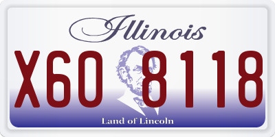 IL license plate X608118