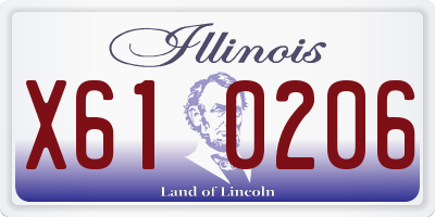 IL license plate X610206