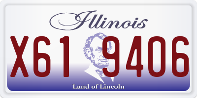 IL license plate X619406