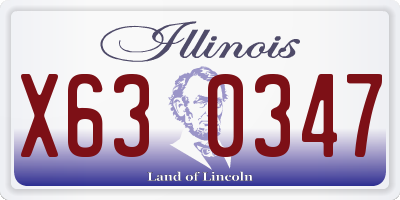 IL license plate X630347