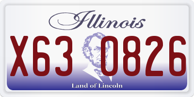 IL license plate X630826