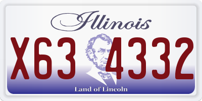 IL license plate X634332