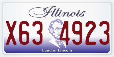 IL license plate X634923