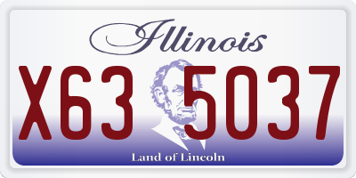 IL license plate X635037