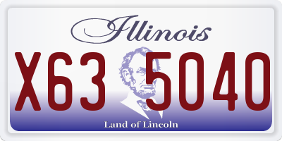 IL license plate X635040