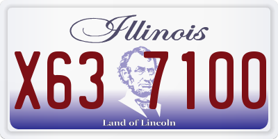 IL license plate X637100