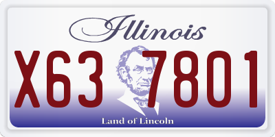 IL license plate X637801