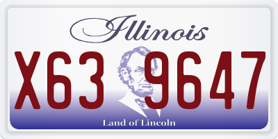 IL license plate X639647