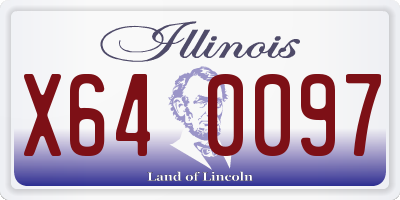 IL license plate X640097