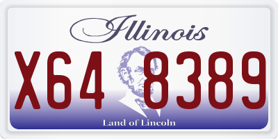 IL license plate X648389