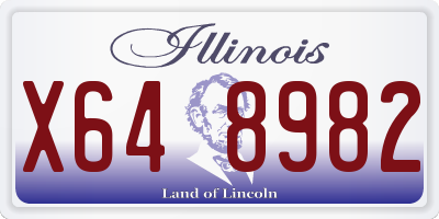 IL license plate X648982