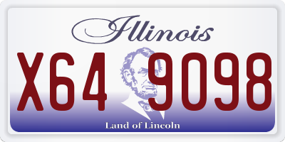 IL license plate X649098