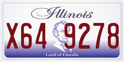 IL license plate X649278