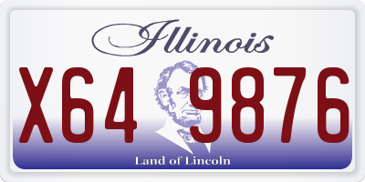 IL license plate X649876