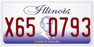 IL license plate X650793