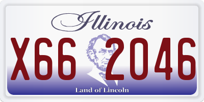 IL license plate X662046
