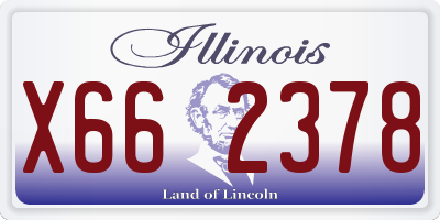 IL license plate X662378