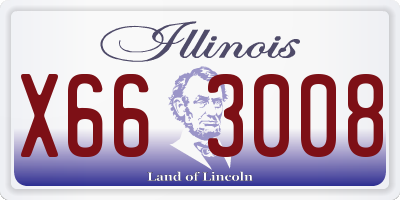IL license plate X663008