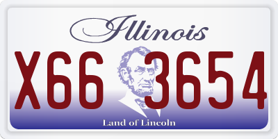 IL license plate X663654