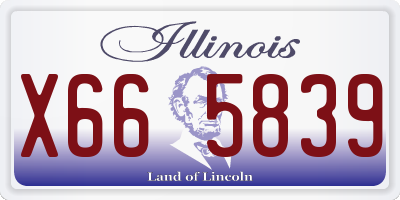 IL license plate X665839