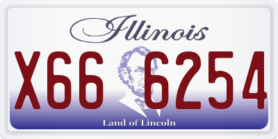 IL license plate X666254