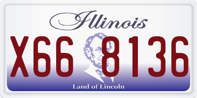 IL license plate X668136