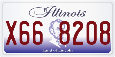 IL license plate X668208