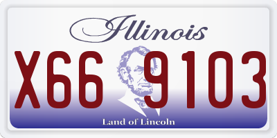 IL license plate X669103