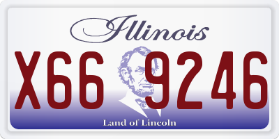 IL license plate X669246