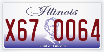 IL license plate X670064