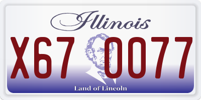 IL license plate X670077