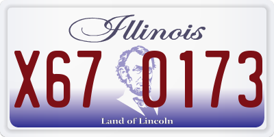IL license plate X670173