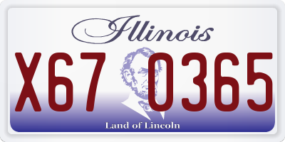 IL license plate X670365