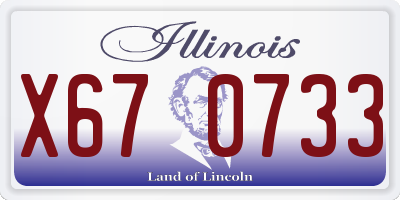 IL license plate X670733