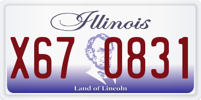 IL license plate X670831