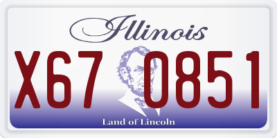 IL license plate X670851