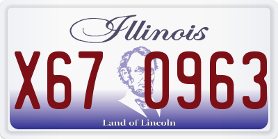 IL license plate X670963