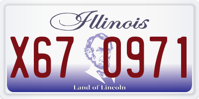 IL license plate X670971