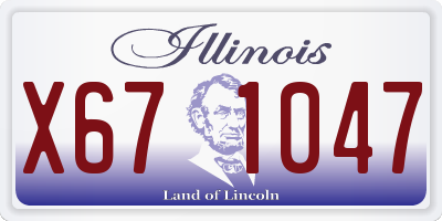 IL license plate X671047