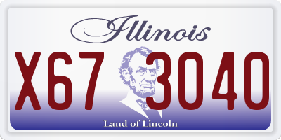 IL license plate X673040