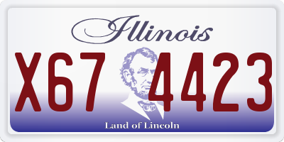 IL license plate X674423