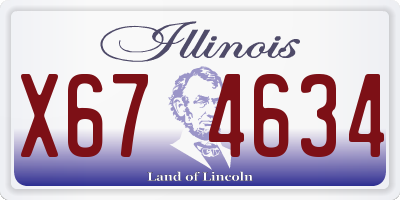 IL license plate X674634