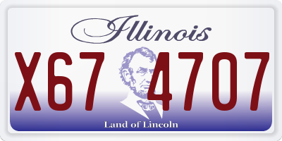 IL license plate X674707