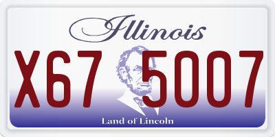 IL license plate X675007