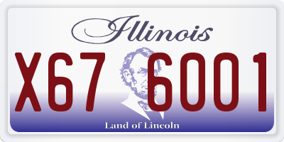 IL license plate X676001