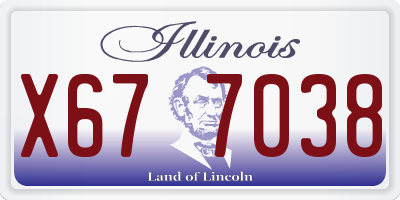 IL license plate X677038